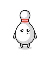 the lazy gesture of bowling pin cartoon character vector