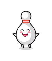 happy baby bowling pin cartoon character vector