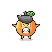 wrathful expression of the apricot mascot character vector