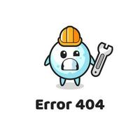 error 404 with the cute snow ball mascot vector