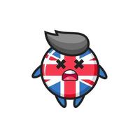 the dead united kingdom flag badge mascot character vector
