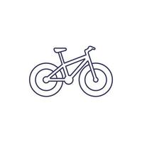 Fat-bike icon, snow bicycle line vector