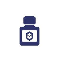 Hand sanitizer, antibacterial gel or antiseptic icon on white vector