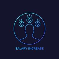 salary increase, linear icon vector