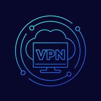 icono de vector de línea de servicio vpn