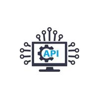 API and software integration vector icon on white