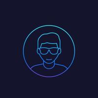 student, nerd guy linear icon vector