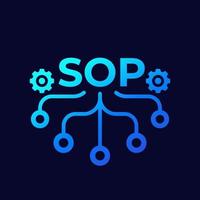 sop, icono de procedimiento operativo estándar para web vector