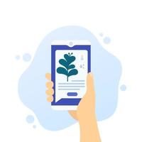 Smart farming and agriculture mobile app vector