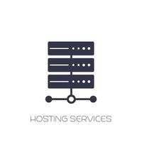 server, hosting services icon on white vector