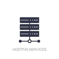 server, hosting services icon on white vector