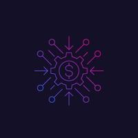 cost optimization, efficiency icon, linear vector with trendy gradient