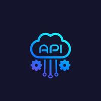 Cloud API, software integration vector icon