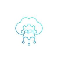 Cloud API line icon vector