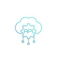 Cloud API line icon vector