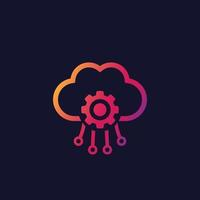 Cloud storage settings, hosting configuration vector icon