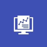 computer analysis and statistics vector icon
