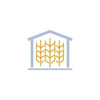 barn with wheat icon on white vector