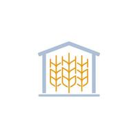 barn with wheat icon on white vector