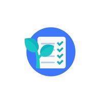 ecology vector icon with checklist