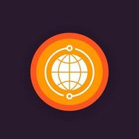 global network icon, vector pictogram