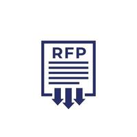 rfp, enviar solicitud de icono de propuesta vector