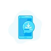 download in phone vector icon