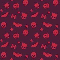 halloween seamless pattern with skulls, bats, vampires vector