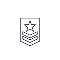 Military rank icon, line vector