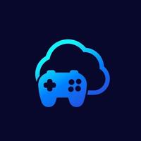 Cloud gaming icon on dark vector