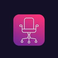 office chair vector icon, linear