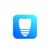 tooth, dental implant vector icon, sign