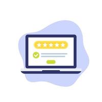 positive feedback, vector icon with 5 stars