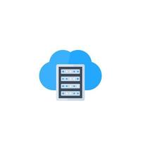 mainframe, hosting, icono de almacenamiento en la nube vector