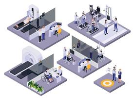 Brain Implants Isometric Concept vector