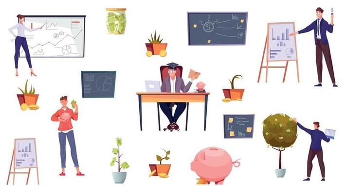 Flat Investment Icon Set