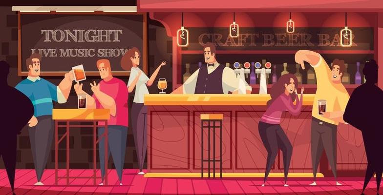 Bar Live Music Illustration