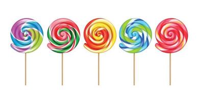 Lollypops Colorful Realistic Set vector