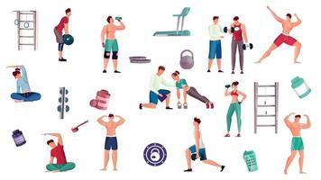 Bodybuilding Icons Set vector