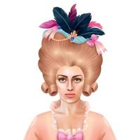 Rococo Realistic Woman Image vector