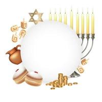 Hanukkah Symbols Realistic Composition vector