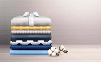 Clothes Stack Realistic Composition vector