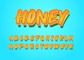 modern and vibrant honey look font style effect vector