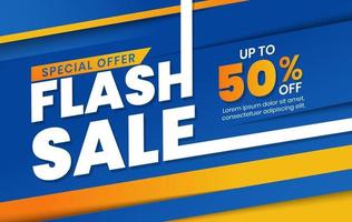 Flash sale discount banner template for promotional marketing vector