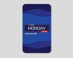 plantilla de teléfono simple cyber monday vector