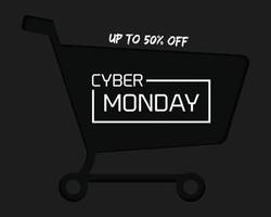 papel de carro de venta de cyber monday vector