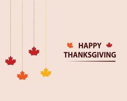 Happy Thanksgiving With Maple Leaf Greeting Template vector