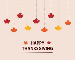 Happy Thanksgiving With Maple Leaf Vector