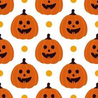 seamless pattern with pumpkin. Funny pumpkins pattern. Happy Halloween vector