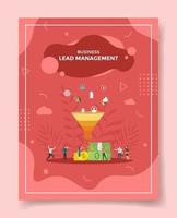 lead management concept for template of banners vector